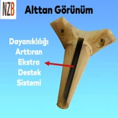 Mobilya Kanepe Sehpa TV Ünitesi Koltuk Ayağı 18 cm Açık Kahverengi Desenli Baza Ayak 4 Adet thumbnail 4