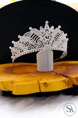 SimgeAksesuar Kristal Taşlı Şık Ve Zarif Gelin Tacı thumbnail 2