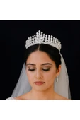 SimgeAksesuar Kristal Taşlı Şık Ve Zarif Gelin Tacı thumbnail 3
