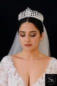 SimgeAksesuar Kristal Taşlı Şık Ve Zarif Gelin Tacı thumbnail 3