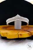SimgeAksesuar Kristal taşlı şık ve zarif gelin tacı thumbnail 1
