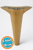 Mobilya Kanepe Sehpa TV Ünitesi Koltuk Ayağı 18 cm Açık Kahverengi Desenli Baza Ayak 4 Adet thumbnail 8