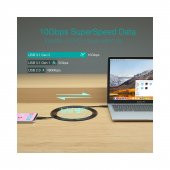 Choetech 100W USB-C to USB-C 3.1 Gen2 Hızlı Şarj Destekli Data Kablosu - 2 Metre - XCC-1007 - Siyah thumbnail 2