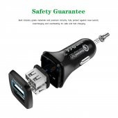 Choetech 36W Çift USB Çıkışlı Quickcharge 3.0 Araç Şarj Cihazı - C0051-V5 - Siyah - 2
