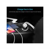 Choetech 36W Çift USB Çıkışlı Quickcharge 3.0 Araç Şarj Cihazı - C0051-V5 - Siyah - 4