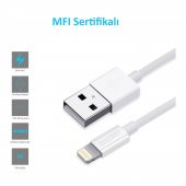Choetech Lightning USB Şarj Kablosu MFI Lisanslı 1.8 Metre - IP0027 - Beyaz thumbnail 2