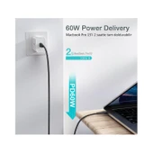 Choetech 60W USB-C to USB-C Hızlı Şarj Destekli Data Kablosu - 2 Metre - XCC-1004 - Siyah thumbnail 2