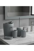 Rembox 5'li Banyo Seti 7 Lt Çöp Kovası Tuvalet Fırçası Lavabo Takımı Sabunluk Diş Fırçalık Banyo Takımı thumbnail 4