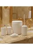 Rembox 5'li Banyo Seti 5 Lt Çöp Kovası Tuvalet Fırçası Lavabo Takımı Sabunluk Diş Fırçalık Banyo Takımı thumbnail 2