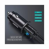 Choetech PD 20W USB-C + USB 18W Hızlı Araç Şarj Cihazı Apple iPhone Hızlı Şarj Uyumlu - TC0006 - Siyah thumbnail 4