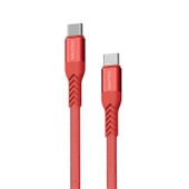 Nautica C400 Type-C to Type-C 65W Hızlı Şarj ve Data Kablosu 1.2 Metre Kırmızı thumbnail 1