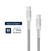 Nautica C400 Type-C to Type-C 65W Hızlı Şarj ve Data Kablosu 1.2 Metre Beyaz thumbnail 2