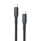 Nautica C400 Type-C to Type-C 65W Hızlı Şarj ve Data Kablosu 1.2 Metre Gri thumbnail 1