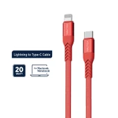Nautica C420 Type-C to Lightning 20W Hızlı Şarj ve Data Kablosu 1.2 Metre Kırmızı thumbnail 2