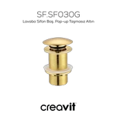 Lavabo Sifon Başlığı Pop-up Taşmasız Altın thumbnail 2