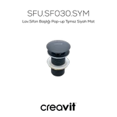 Lavabo Sifon Başlığı Pop-Up Taşmasız Mat Siyah thumbnail 2