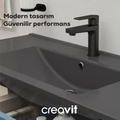 Lavabo Sifon Başlığı Seramik Üst Takım Taşmasız Siyah thumbnail 3