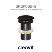 Lavabo Sifon Başlığı Seramik Üst Takım Taşmasız Siyah thumbnail 2