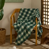 Karaca Home Flanel Throw Tv Battaniyesi Koyu Bej/Yeşil thumbnail 1