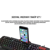 KB-R800 Metafor RGB Q Metal Yüzey Oyuncu Klavye thumbnail 4