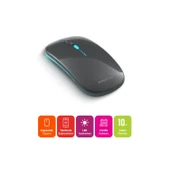 Polosmart PSWM20 Led Aydınlatmalı Sessiz Kablosuz Bluetooth 1600DPI Mouse Gri thumbnail 2