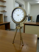 Zentime Eskitme Vintage Üç Ayaklı Masa Saati thumbnail 4