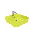 Loop Kare Masa Üstü İnce Çanak Lavabo 45 cm Extra Neon thumbnail 1