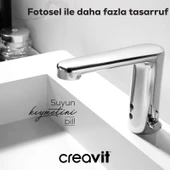 Fotoselli Lavabo Armatürü Çift Su Girişli Krom thumbnail 3