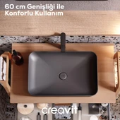 Ultra Dikdörtgen Çanak Lavabo 60 cm Mat Antrasit thumbnail 2