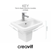Key Köşeli Lavabo 36x45 cm Beyaz thumbnail 5