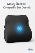 VISCORA Masaj Sistemli Ortopedik Sırt Minderi – Omurga Dostu Ergonomik Bel Desteği thumbnail 1