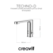 Fotoselli Lavabo Armatürü Çift Su Girişli Krom thumbnail 2