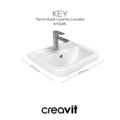 Key Köşeli Lavabo 36x45 cm Beyaz thumbnail 1