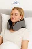 VISCORA Space Memory Foam Ortopedik Boyun Yastığı – Seyahat ve Ofis Kullanımı thumbnail 8
