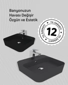 Loop Kare Masa Üstü İnce Çanak Lavabo 45 cm Extra Neon thumbnail 4