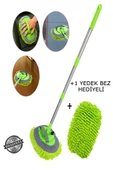 Çok Fonksiyonlu 2 In 1 Mikrofiber Araba Yıkama Fırçası Teleskopik Uzun Saplı Detay Fırçası Oto Mopu thumbnail 1