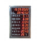 Eastar Büyük Boy Vakitler Tek Tek Ayarlamalı Krom Tuşlu Namaz Vakit - 1