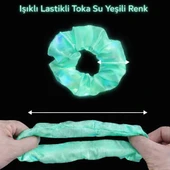 Mint Yeşili Renk Led Işıklı Lastikli Saç Tokası - 3 Modlu Festival & Parti Saç Tokası thumbnail 1