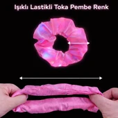 Pembe Renk Led Işıklı Lastikli Saç Tokası - 3 Modlu Festival & Parti Saç Tokası thumbnail 1