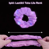 Lila Mor Renk Led Işıklı Lastikli Saç Tokası - 3 Modlu Festival & Parti Saç Tokası thumbnail 1