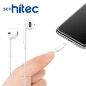 ScHitec E11 Tak Çalıştır Lightning Kulak İçi Mikrofonlu Kablolu Kulaklık Beyaz thumbnail 4