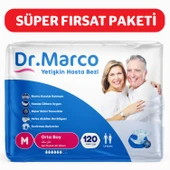 Dr.Marco Yetişkin Bel Bantlı Hasta Bezi Medium 120 adet thumbnail 1