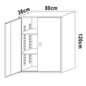 Çelik Dosya Dolabı Metal Dolap Ofis Dolapları Arşiv , Garaj , Bahçe , Kiler , Balkon 80X38X120 thumbnail 4