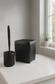Lines Serisi Siyah Banyo Seti, 2 Parça Akrilik 5 Litre Çöp Kovası 3078 thumbnail 1