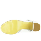 Erkan Saçmacı Charlotte Beyaz Vegan Çapraz Bantlı Fileli Kalın Topuklu Gelin Ayakkabısı thumbnail 8