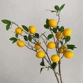 Yapay Limon Dalı 75cm 7 limonlu Yapay Çiçek Limon Ağacı Dalı thumbnail 6