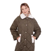 Kadın Kürk Detaylı Kapitone Mont thumbnail 6