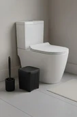 Lines Serisi Siyah Banyo Seti, 2 Parça Akrilik 5 Litre Çöp Kovası 3078 thumbnail 3