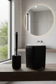 Lines Serisi Siyah Banyo Seti, 2 Parça Akrilik 5 Litre Çöp Kovası 3078 thumbnail 4