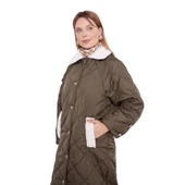 Kadın Kürk Detaylı Kapitone Mont thumbnail 4